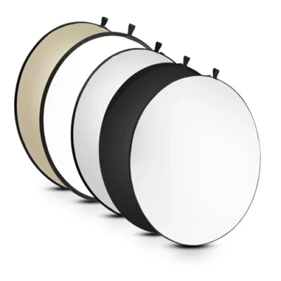 Abbildung von Walimex 5in1 Faltreflektor Set 107 cm (inkl. Transporttasche) wavy gold/silber/weiß/schwarz/transparent