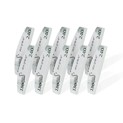 Abbildung von Aba Group Nagelpolierer Flamingo Set 10 Stück Halbmond 180/240,Polierblock, strapazierfähig, doppelseitiger Polierer, hergestellt in EU