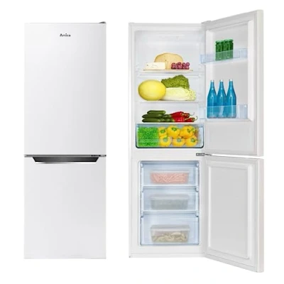 Abbildung von Amica KGCL 386 160 E Kühl Gefrierkombination/Edelstahloptik / 159cm Höhe/FrostControl/VitControlPlus Schublade/Supergefrier und Superkühlfunktion