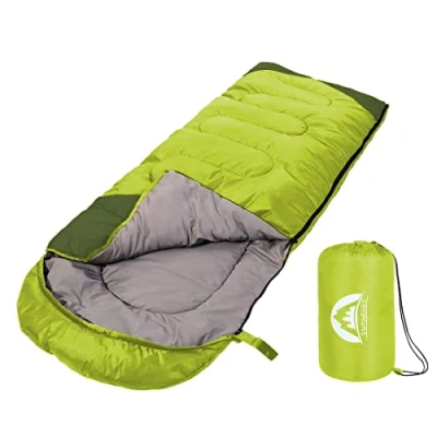Abbildung von SWTMERRY Schlafsack für 3 4 Jahreszeiten (Sommer, Frühling, Herbst, Winter) warmes und kühles Wetter leicht, Jugendliche Erwachsene zum Wandern, Rucksackreisen Campen.