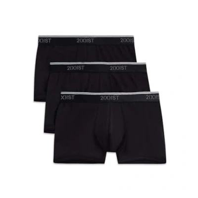 Abbildung von 2(x)ist)IST Men&#039;s Cotton Stretch No Show Trunk 3 Pack, Black/Black/Black, Medium