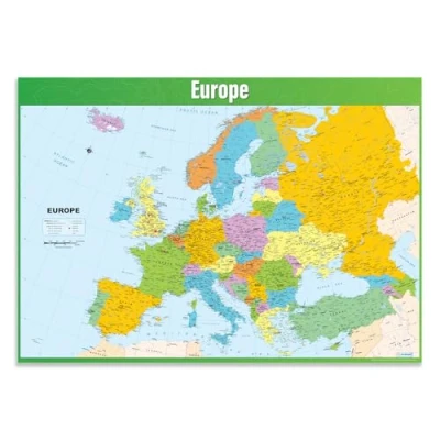 Abbildung von Daydream Education Europakarte, Geographie Poster, glänzendes Papier, 85 x 59,4 cm (DIN A1), für den Klassenraum (evtl. nicht in dt. Sprache)