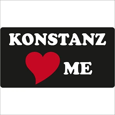 Abbildung von Indigos UG Aufkleber 15x8 cm Stadt Konstanz Love me schwarz für Auto Laptop Freizeit Sport Fussball mit Herz Herzaufkleber