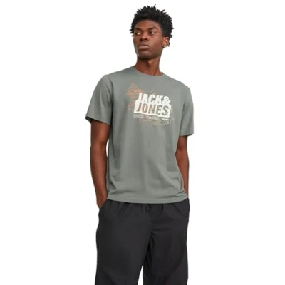 Abbildung von Jack &amp; Jones Tshirt print, Herren, Größe: XS, Agave green