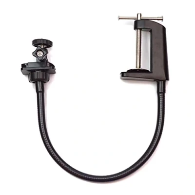 Abbildung von BerryBase Flexibles Schwanenhals Stativ mit Tischklemme, 40cm, schwarz