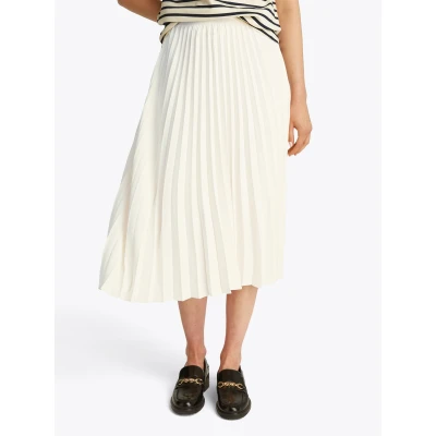 Abbildung von Tommy Hilfiger Fluid Pleated PULL ON MIDI Skirt Alinienrock, Damen, Größe: 42, Ivory petal