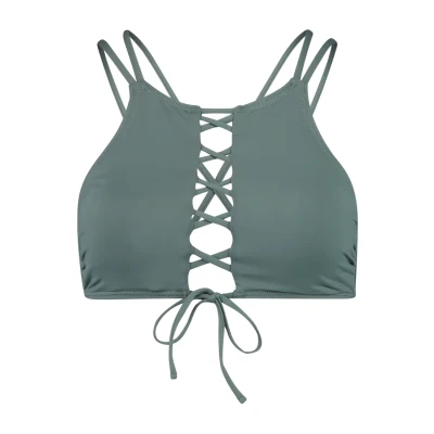 Abbildung von Bench Bustier Bikinitop, Damen, Größe: 34, Oliv solid