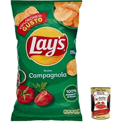 Abbildung von 3x Lay&#039;s Campagnola chips Patatine Kartoffelchips gesalzen 133g Kartoffel + Italian Gourmet Polpa 400g