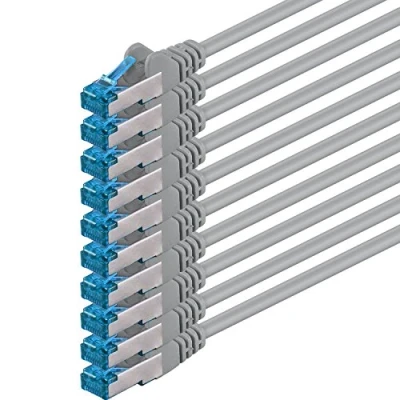 Abbildung von 3 Meter CAT6a Netzwerkkabel grau 10 Stück CAT 6 A Patchkabel 10000 Mbit s SFTP PIMF 500 MHz kompatibel zu CAT5 CAT6 CAT7 DSL Internet Switch Router
