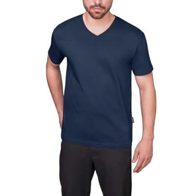 Abbildung von HRM Herren Luxury V Neck Tee, navy, Gr. 5XL I Premium T Shirt Ausschnitt aus 100% Bio Baumwolle Basic bis 60C waschbar Hochwertige &amp; nachhaltige Bekleidung