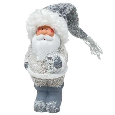 Abbildung von Dadeldo Living &amp; Lifestyle Weihnachtsmann Dekofigur Grau Keramik 13cm Weihnachtsdeko