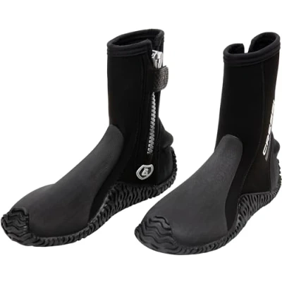 Abbildung von Cressi Unisex Adult Korsor Semi Rigid Sole Boots 3mm Stiefel mit halbstarrer Sohle zum Tauchen, Schwarz, XL