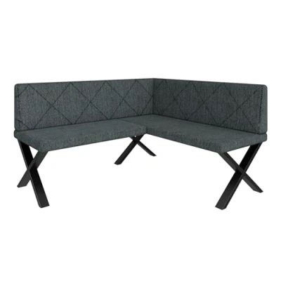Abbildung von Furnistar Eckbank Akiko Metal X Eckbankgruppe für Ihrem Esszimmer, Küche modern, Sitzecke, Essecke. Perfekt Küche, Büro und Rezeption. Solide Starke Verarbeitung. (168x142 Rechts Inari96)