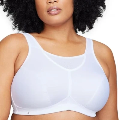 Abbildung von Große Größen Plusgröße Bustier Sport BH mit bestem Halt ohne Bügel Nr. 1066, Weiss, 105I