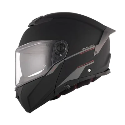 Abbildung von MT Helmets Systemhelm Atom Matt schwarz Größe XXL Klares Visier Klapphelme Ratsche Kunststoff geeignet für Mofa, Moped, Motorrad, Roller