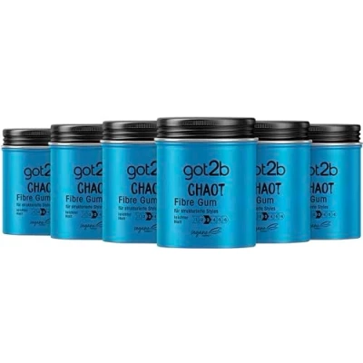 Abbildung von got2b Schwarzkopf Chaot modellierendes Fibre Gum Halt 3 (6x 100 ml), Haarwachs für Männer kreiert zerzauste Looks, Haarpaste mit starkem, aber biegsamem individuelle Styles