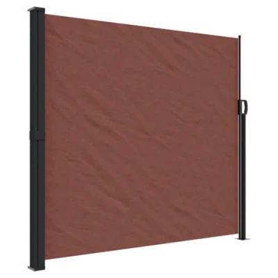 Abbildung von vidaXL Seitenmarkise, Wandmarkise mit PU Beschichtung, Sichtschutz für Balkon Terrasse Garten, Windschutz Markise, Ausziehbar Braun Polyester