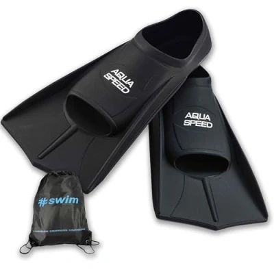 Abbildung von Aqua Speed Trainingsflossen I Erwachsene Jugendliche Schwimmflossen Kurzflossen Training Flossen Trainingsschwimmflossen fürs Schwimmtraining + Ultrapower Rucksack schwarzI07; Gr. 37I38