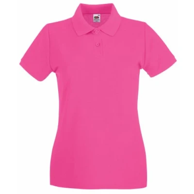 Abbildung von Fruit Of The Loom Damen Lady Fit Premium Kurzarm Poloshirt (Fuchsia)