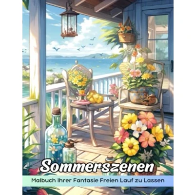 Abbildung von Sommerszenen Malbuch: Malvorlage Sommerszenen, Eine Lebendige Reise Durch Sonnige Tage Und Ruhige Abende
