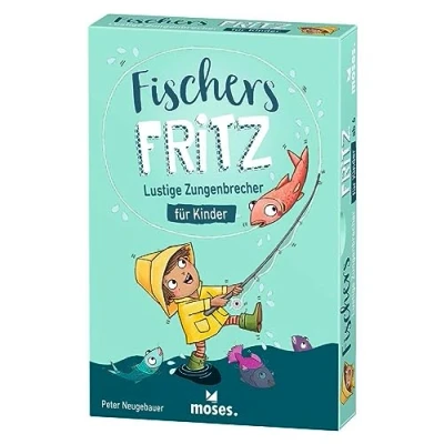 Abbildung von moses. Fischers Fritz, Zungenbrecher Kartenspiel zur Sprachförderung, Kinderspiel für Grundschüler, witziges Lernspiel ab 6 Jahren und 2 Spieler, Mehrfarbig Illustriert