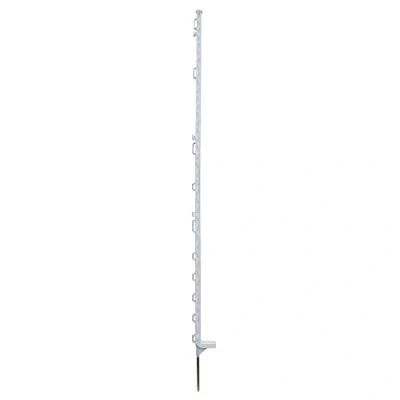 Abbildung von horizont Weidezaunpfähle Kunststoff weiß, Kunststoffpfähle 10 Stück Höhe 169 cm, mit 13 Ösen für Bänder, Seile, Litzen, Einzeltritt, Weidezaunpfahl Kunststoffpfahl Weidezaun Aufstellpfahl