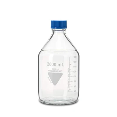 Abbildung von RASOTHERM Laborflaschen, (Boro 3.3), GL45, blaue Schraubkappe, 2000 ml