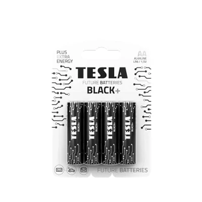 Abbildung von TESLA Batterien AA, LR6, 1,6 V, Alkaline plus extra energy 4 Stück Design Black+