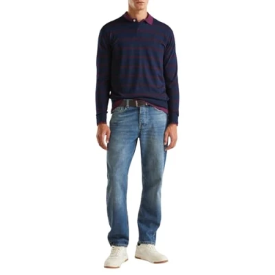 Abbildung von United Colors of Benetton Striped Strickpullover, Herren, Größe: Large, Blue