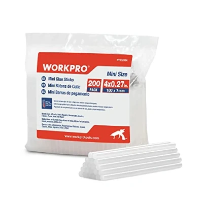 Abbildung von WorkPro Heißklebestift 200 Stück Klebesticks Set, 100 x 7 mm, transparent, Universal, (200 St)
