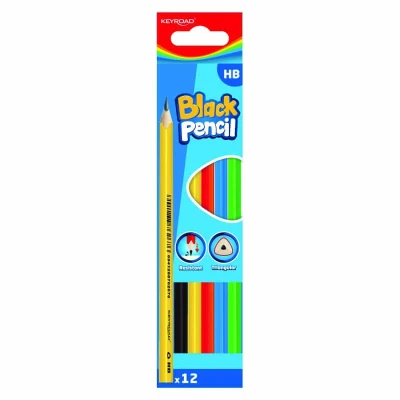 Abbildung von Bleistift KEYROAD HB schwarze Graphitmine ohne Radiergummi 12Stk