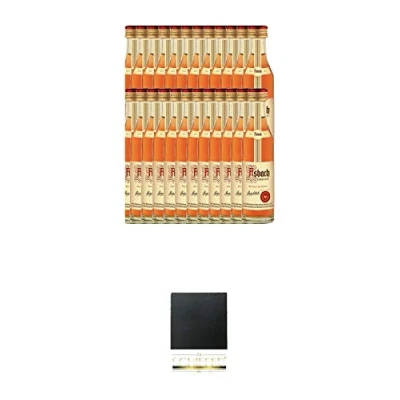 Abbildung von Asbach Urbrand klassischer deutscher Weinbrand Miniatur 24 x 0,04 Liter + Schiefer Glasuntersetzer eckig ca. 9,5 cm Durchmesser