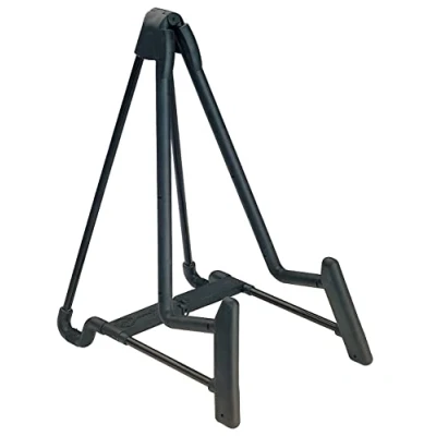 Abbildung von K&amp;M 15520 Violinenständer Schwarz 36,5 cm Höhe, handlich, formschön simples Klappscharnier für Geigen, Bratschen