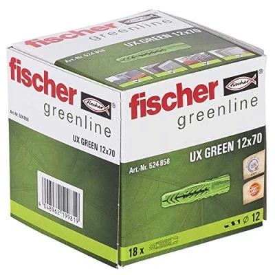 Abbildung von Fischer 524858, Dübel, Mauerziegel, Beton, 70 mm, 1,2 cm, 8,5 8 mm