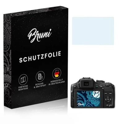 Abbildung von Bruni Schutzfolie kompatibel mit Panasonic Lumix DMC FZ200 Folie, glasklare Displayschutzfolie (2X)