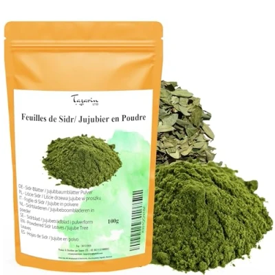 Abbildung von 100g Gemahlene Sidr/Jujube Blätter Jujube Pulver Intensives Aroma und Geschmack 100% Natürlich, Rein Ohne Zusätze TazarinLtd