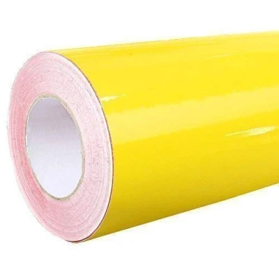 Abbildung von 4,43/m² Rapid Teck® Glanz Folie Klebefolie 5m x 63cm Plotterfolie selbstklebend auch als Moebelfolie (Gelb Glanz)