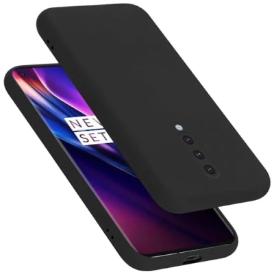 Abbildung von Cadorabo Hülle kompatibel mit OnePlus 8 Silikon Handyhülle für Case aus flüssigem Kratzfeste und stoßfeste dünne TPU Schutzhülle Liquid SCHWARZ