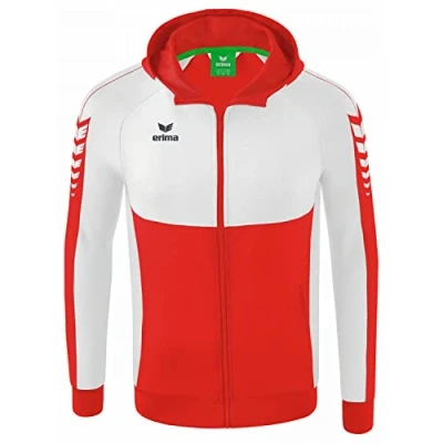 Abbildung von Erima Herren Six Wings Trainingsjacke mit Kapuze, rot/weiß, XXL