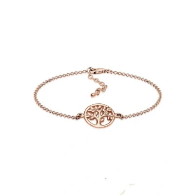 Abbildung von Elli Kreis Blatt Floral Armband, Damen, Größe: 16, Roségold