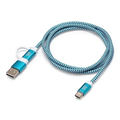 Abbildung von Arduino USB Kabel Typ C 2 in1 [TPX00094] 1 m langes mit offiziellem Logo Nylon Geflechtmantel Aluminiumgehäuse