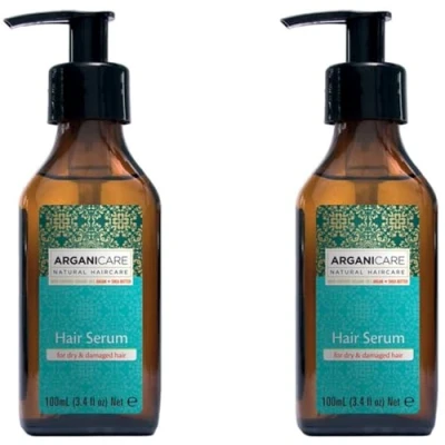 Abbildung von ARGANICARE Argan Serie reparierendes Serum Bio Arganöl trockenes &amp; geschädigtes Haar reduziert Haarbruch bringt Glanz Kraft Weichheit 2 x 100 ml