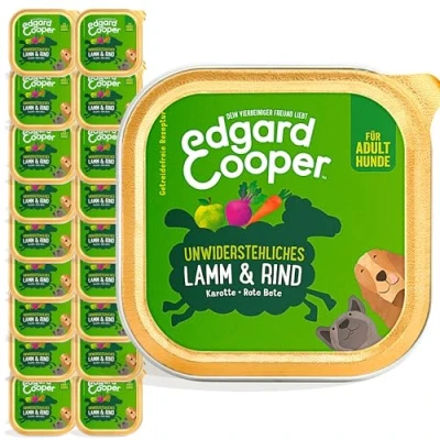Abbildung von Edgard &amp; Cooper Nassfutter für Hunde, (Lamm Rind, 150g x 11), Getreidefrei, natürliche Zutaten und frisches Fleisch, voller essentieller Aminosäuren