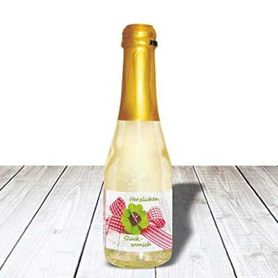 Abbildung von Piccolo Liebe Grüße Herzlichen Glückwunsch Beerenperlwein 0,2 l Sekt halbtrocken prickelnd freischer Fruchtsecco Perlwein aus weißen Beeren