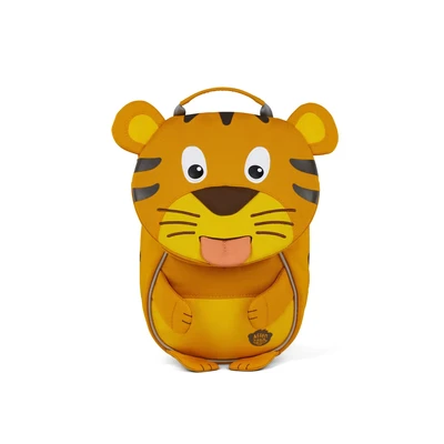 Abbildung von Affenzahn Kleiner Freund Kindergarten Rucksack für 1 3 Jährige Ergonomisch Reflektierend Ziehzunge mit Namensschild Tiger Gelb