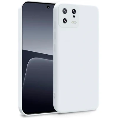Abbildung von MyGadget Silikon Hülle kompatibel mit Xiaomi 13 5G Zweilagige Handyhülle Kameraschutz Cover Innenfutter &amp; außen Weiß