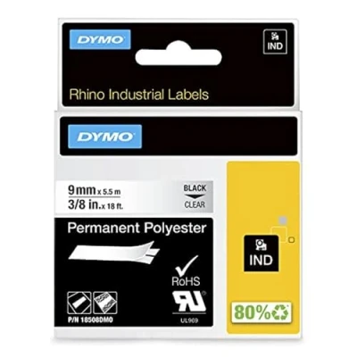 Abbildung von Dymo 18508 (S0718160) (9 mm) Schwarz bis transparent Tape