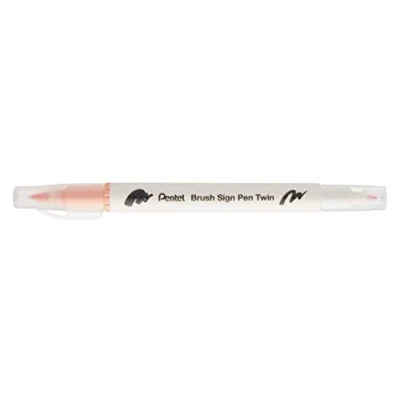 Abbildung von Pentel Brush Sign Stift mit zwei Spitzen, hellorange, 10 Stück