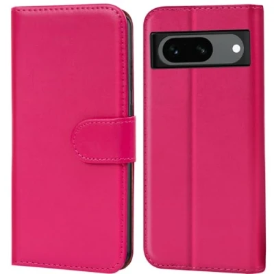 Abbildung von Verco Handyhülle für Google Pixel 8a Hülle, Bookcase Tasche Flipcover Case [Kartenfächer/Aufstellfunktion], Pink