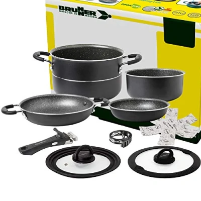 Abbildung von Camping Kochgeschirr Topfset Alu PIRATE NG. ø24cm 7+1teilig